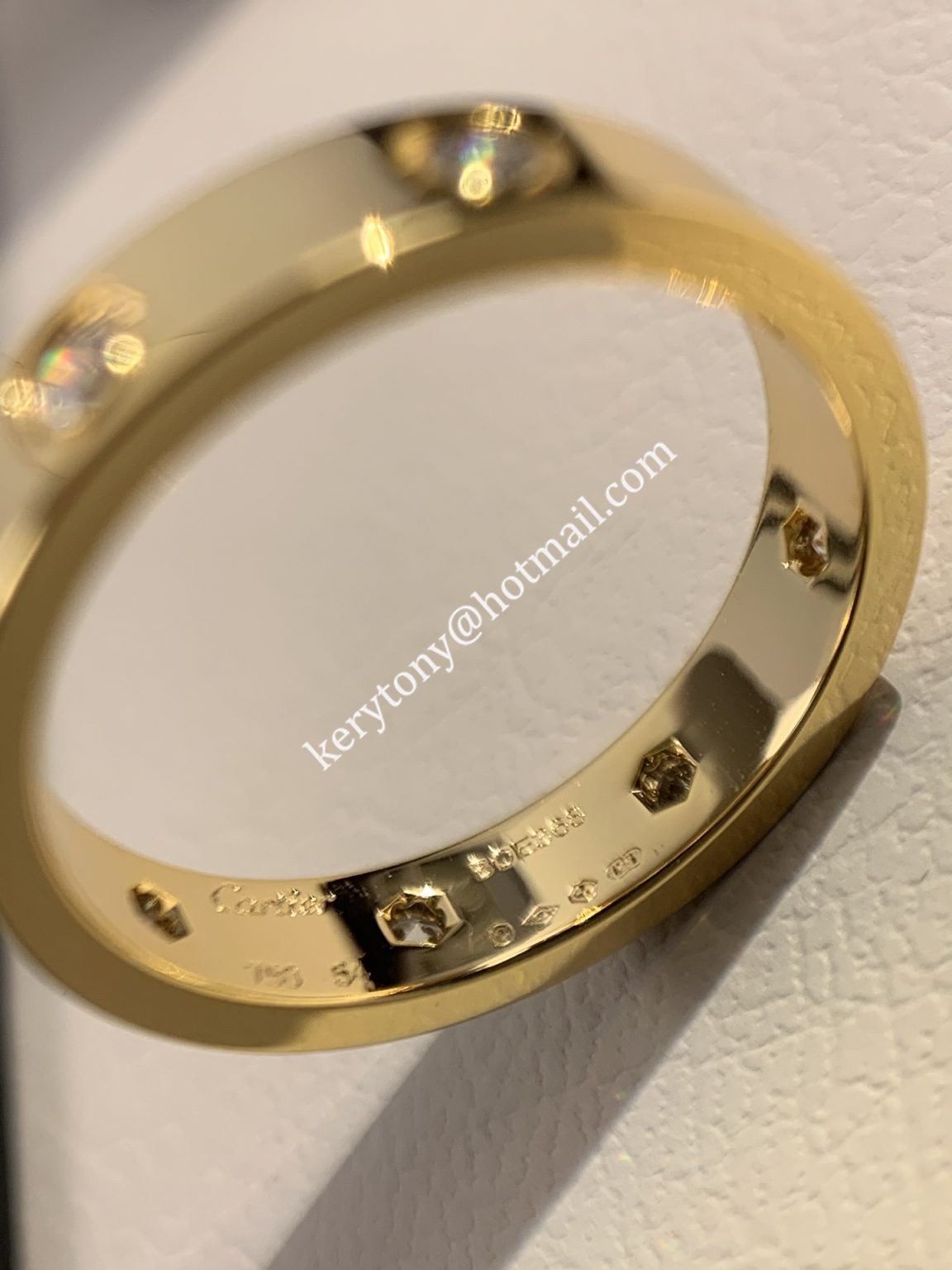 Replica Cartier Love Ring 18K Yellow Gold Ring With 8 Diamonds B4056200 ...